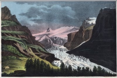 Glaciar de Grindelwald en Suiza - glaciar de Grindelwald en el siglo XIX - grabado de “Usi e Costumi di Tutti i Popoli dell