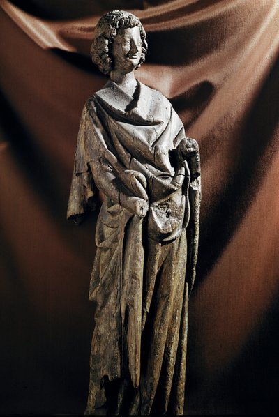 Arte Gótico: "Ángel" Escultura de madera. Siglo XIII Dim. 72 cm París, Museo del Louvre de Unknown artist