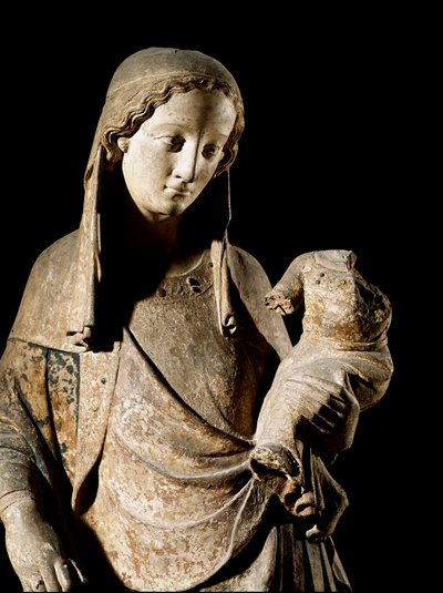 Arte gótico: "Virgen y Niño" (detalle) de Unknown artist