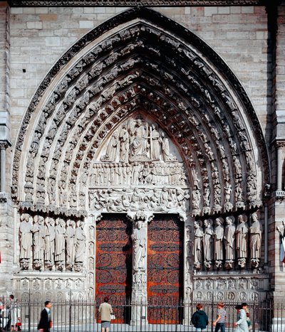 Arte gótico: portal central de la Catedral de Notre Dame de París de Unknown artist