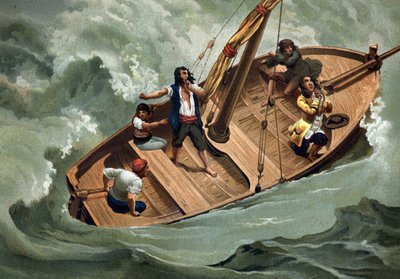 Gottfried Wilhelm von Leibniz (1646-1716), filósofo alemán y barqueros del Adriático. Barcelona 1881 de Unknown artist
