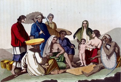 Grupo de chinos. Bibliothèque des arts décoratifs de París Le costume ancien et moderne de Unknown artist