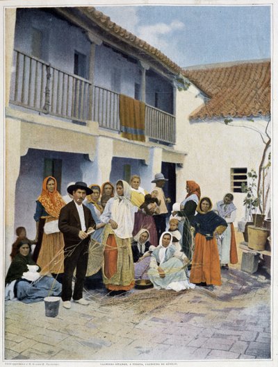 Grupo de gitanos en Triana, suburbio de Sevilla de Unknown artist