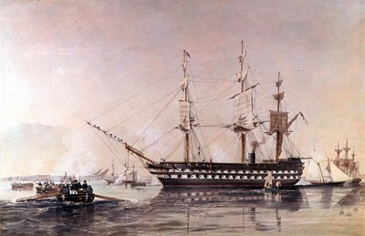 HMS Agamemnon 91 cañones de la Royal Navy - El HMS Agamemnon segundo barco de línea construido para la Royal Navy en 1852 de Unknown artist