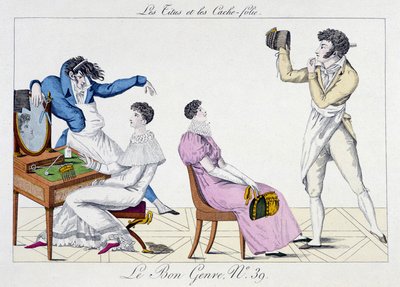 Peluquería - en “Le Bon Genre”, principios del siglo XIX de Unknown artist