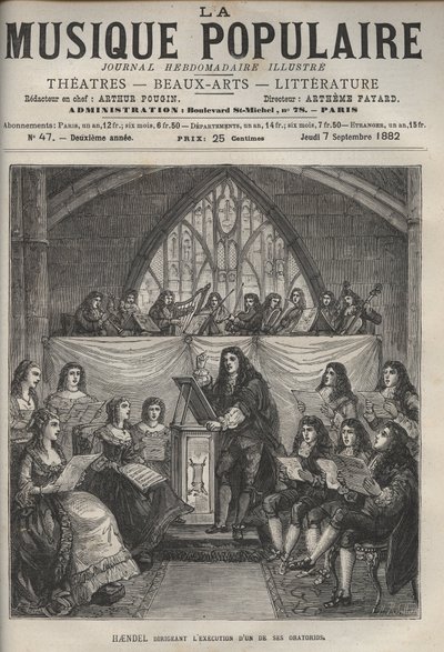 Handel dirigiendo uno de sus oratorios de Unknown artist
