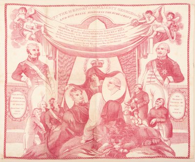Pañuelo conmemorativo de Jorge III y Eduardo, duque de Kent de Unknown artist