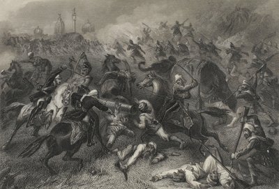 Columna de Havelock atacando a los amotinados antes de Cawnpore de Unknown artist