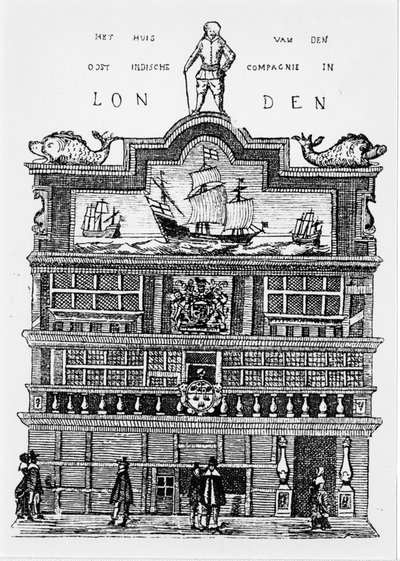 Sede de la Compañía de las Indias Orientales en Londres en el siglo XVII. de Unknown artist