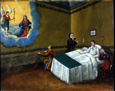 Curación de un enfermo. Exvoto de 1840 del santuario de Maria delle Grazie di Monza de Unknown artist