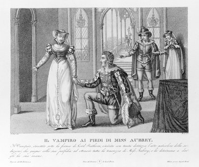 Venganza celestial - según el nuevo “El Vampiro” atribuido primero a Lord Byron (1788-1824), poeta inglés, luego a su secretario Polidori. 1816. de Unknown artist