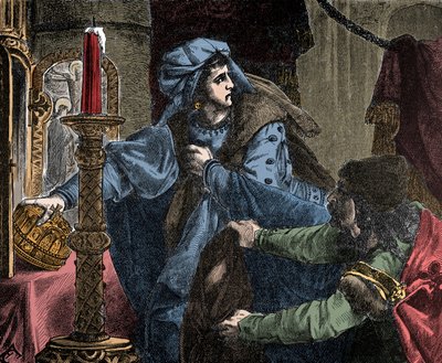 Helene Kottanner (1439-1440) roba la corona real de San Esteban en 1440 de Unknown artist