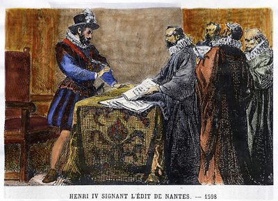 Enrique IV (1553 - 1610) firmó el Edicto de Nantes en 1598 de Unknown artist