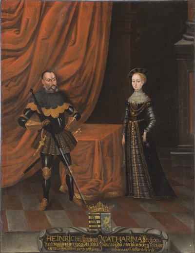 Retrato del duque Enrique el Piadoso (1473-1541) y la duquesa Catalina de Mecklemburgo (1487-1561) de Unknown artist