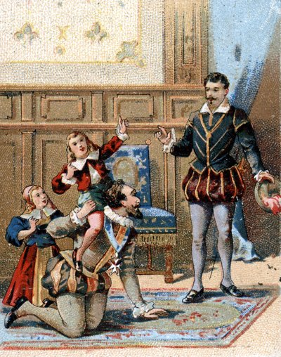 Enrique IV, Rey de Francia (1553-1610) jugando con sus hijos de Unknown artist
