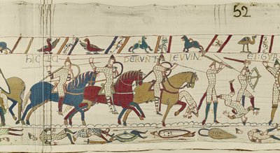 Aquí cayeron los hermanos de Harold: Gyrth y Leofwine, Tapiz de Bayeux de Unknown artist
