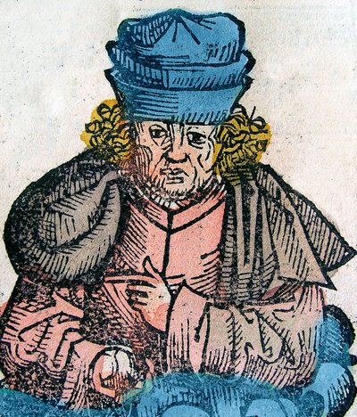 Heródoto (Herodotos, 484-425 a.C.), historiador griego - HERODOTO 490-425 a.C., historiador griego - xilografía de la Crónica de Núremberg de Unknown artist