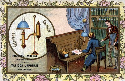 Historia del alumbrado: Antoine Quinquet perfecciona la lámpara inventada por Aimé (Ami) Argand (1755-1803), físico suizo. de Unknown artist