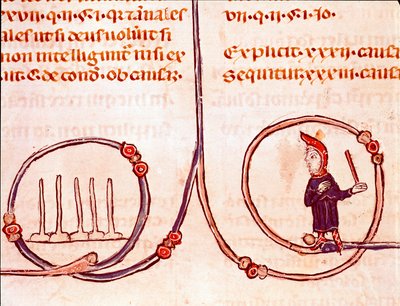 Historia del derecho canónico: El juego de bolos. Miniatura del 