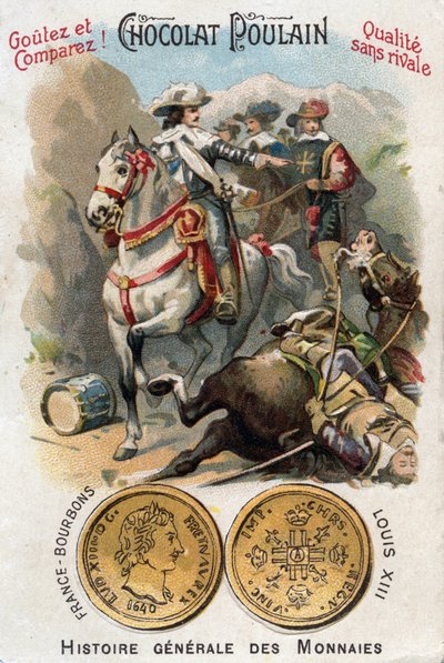 Historia de Francia: Guerra de Sucesión de Mantua (1628-1631) durante la Guerra de los Treinta Años. La batalla del Pas de Suze (Susa) representando al rey Luis XIII (1601-1643) y al cardenal Richelieu (Armand Jean du Plessis) de Unknown artist