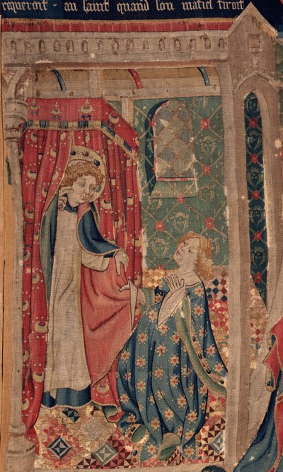 Historia de San Piat y San Eleuterio, Escena 11: Las tentaciones de San Eleuterio. Detalle. de Unknown artist