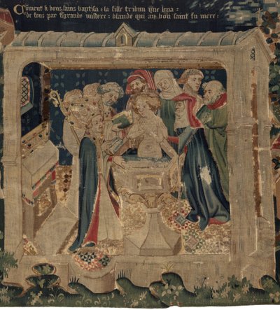 Historia de San Piat y San Eleuterio, Escena 13: El bautismo de Blanda de Unknown artist