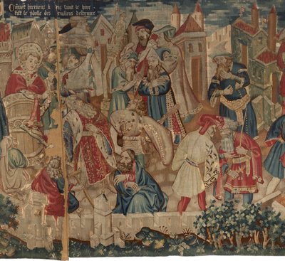 Historia de San Piat y San Eleuthère, Escena 4: Hirineus destruye el ídolo del pueblo de Tournai de Unknown artist