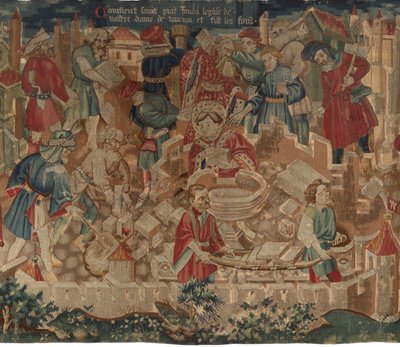 Historia de San Piat y San Eleuterio, Escena 5: Cómo San Piat fundó la iglesia de Nuestra Señora e hizo las pilas bautismales de Unknown artist