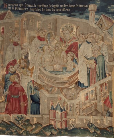 Historia de San Piat y San Eleuthère, Escena 6: El bautismo de Hireneus y su familia de Unknown artist