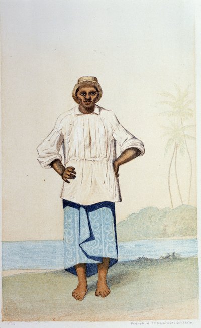 Hoaori de Oceanía - en "First swedish circumnavigation" de Skogman Carl Johan Alfred, ed. Estocolmo, Adolf Bonnier de Unknown artist