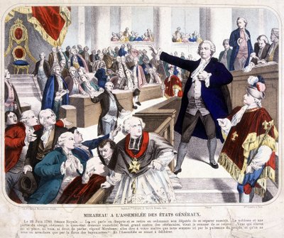 Honoré Gabriel Riqueti, Conde de Mirabeau (1749-1791) en la asamblea de los Estados Generales: 