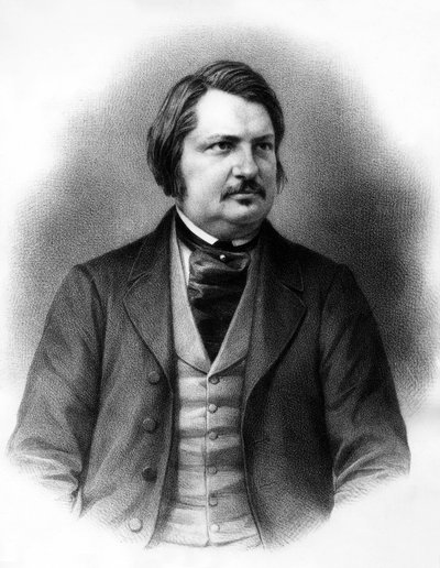 Honore de Balzac (1799-1850) Novelista francés , c. 1840 (grabado) de Unknown artist