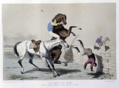 Equitación: El salto del muro, Steeple - en “Le Centaure” de Unknown artist