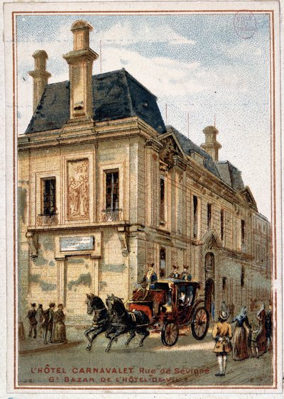 Hotel Carnavalet, publicidad de la tienda “Gran bazar del Ayuntamiento”, c. 1895 de Unknown artist