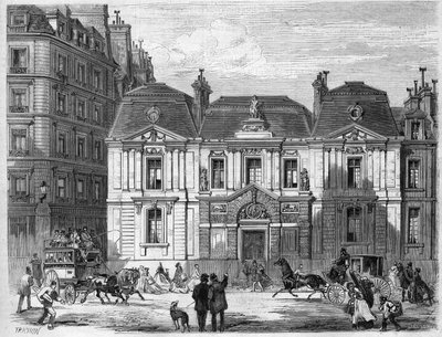 Hotel Carnavalet en la calle que entonces se llamaba Culture Sainte Catherine en París, hoy Museo Carnavalet en la rue de Sévigné en el distrito de Marais. Grabado en “L