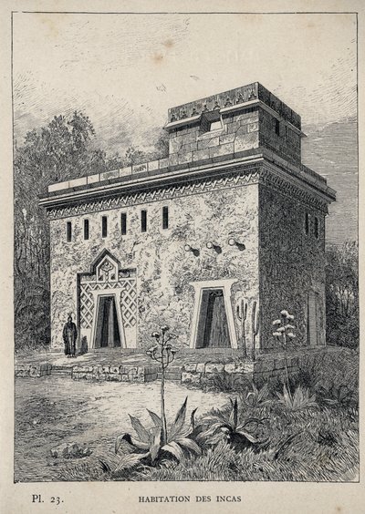 Vivienda de los Incas - grabado de 1889 en “Histoire de l