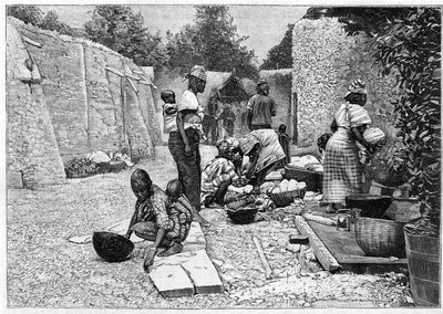 Zoo Humano - exposición etnográfica de África Occidental en Champ de Mars (París) de Unknown artist