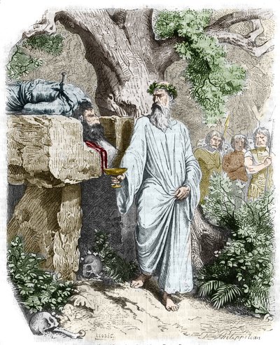 Sacrificio humano por un druida galo - en “Historia de Francia” por Anquetil. Siglo XIX. de Unknown artist