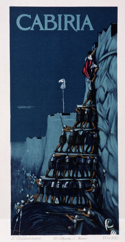 Torre humana, cartel de "Cabiria", película de Giovanni Pastrone, alias Piero Fosco de Unknown artist