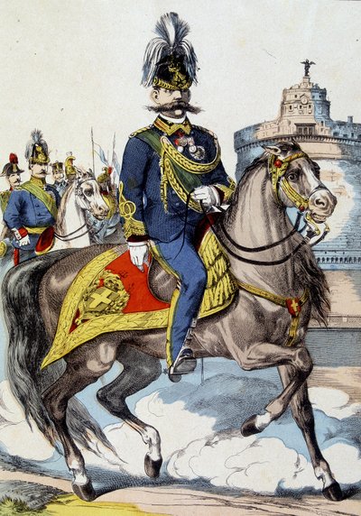 Humberto I a caballo, Rey de Italia de Unknown artist