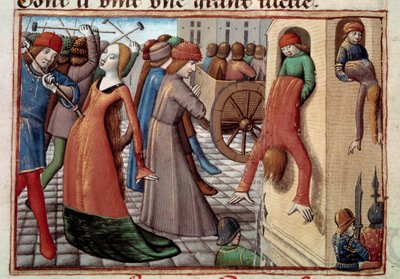 Guerra de los Cien Años: la masacre de los Armagnacs por los Borgoñones el 29/05/1418 durante la Guerra Civil. Miniatura de “Vigilles du roi Charles VII” de Martial d