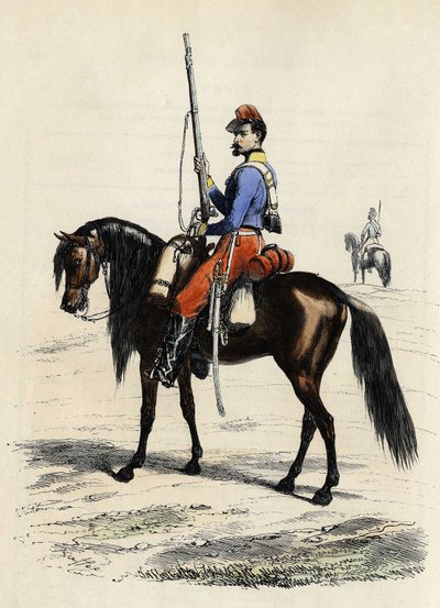 Cazador de África a caballo, regimiento formado en 1831 y presente en Argelia en 1832, en “L