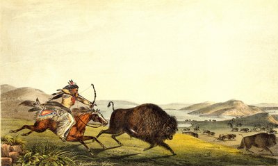 Caza de bisontes en América del Norte. Siglo XIX de Unknown artist