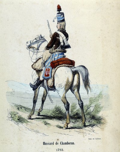 Húsar de Chamboran en 1793 a caballo de Unknown artist