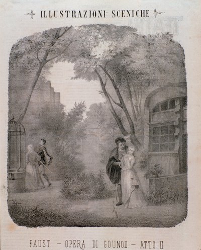 Ilustración para el segundo acto de Fausto por Charles Gounod de Unknown artist