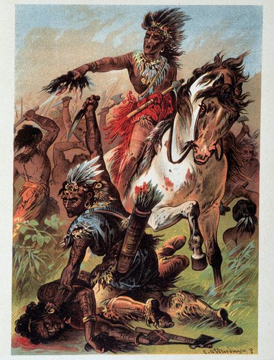Ilustración de "Leather Stockings" por F. Cooper de Unknown artist