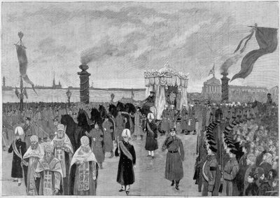 Ilustración del funeral del zar Alejandro III en 1894 de Unknown artist