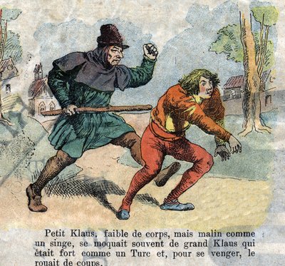 Ilustración de finales del siglo XIX para el cuento de Hans Christian Andersen (1805-1875) "El gran Claus y el pequeño Claus". Colección privada. de Unknown artist