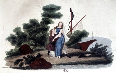 Ilustración de la novela “Paul y Virginie” escrita por Henri Bernardin de Saint Pierre (Saint-Pierre o St-Pierre), escritor francés (1737-1814) de Unknown artist