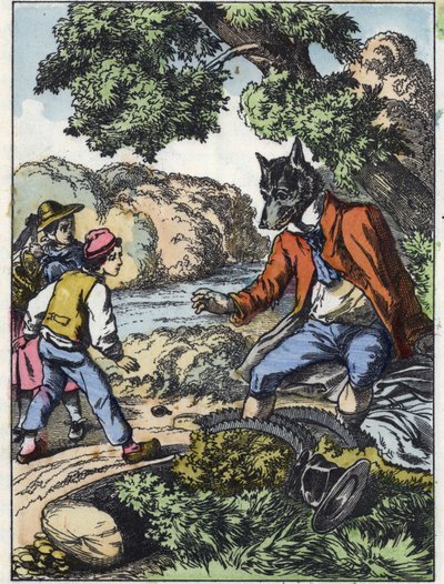 Ilustración del cuento “Buena Mamá Oveja”. En “Cuentos del hogar para los pequeños”. Grabado anónimo del siglo XIX. de Unknown artist